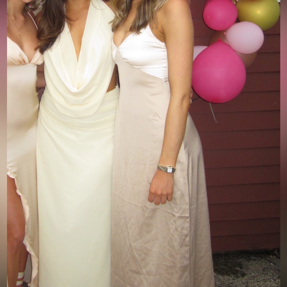 Elegant Cream and Tan Dresses